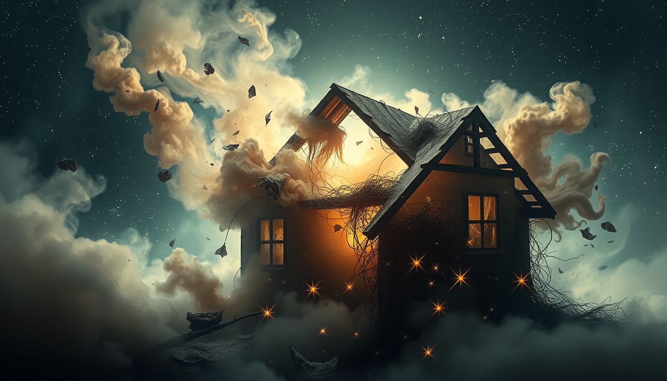 Ein unordentliches Haus im Traum symbolisiert innere Unruhe und Konflikte.
