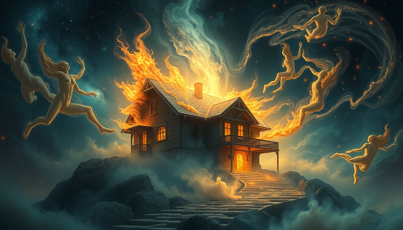 Geister im brennenden Haus symbolisieren oft verdrängte Ängste.