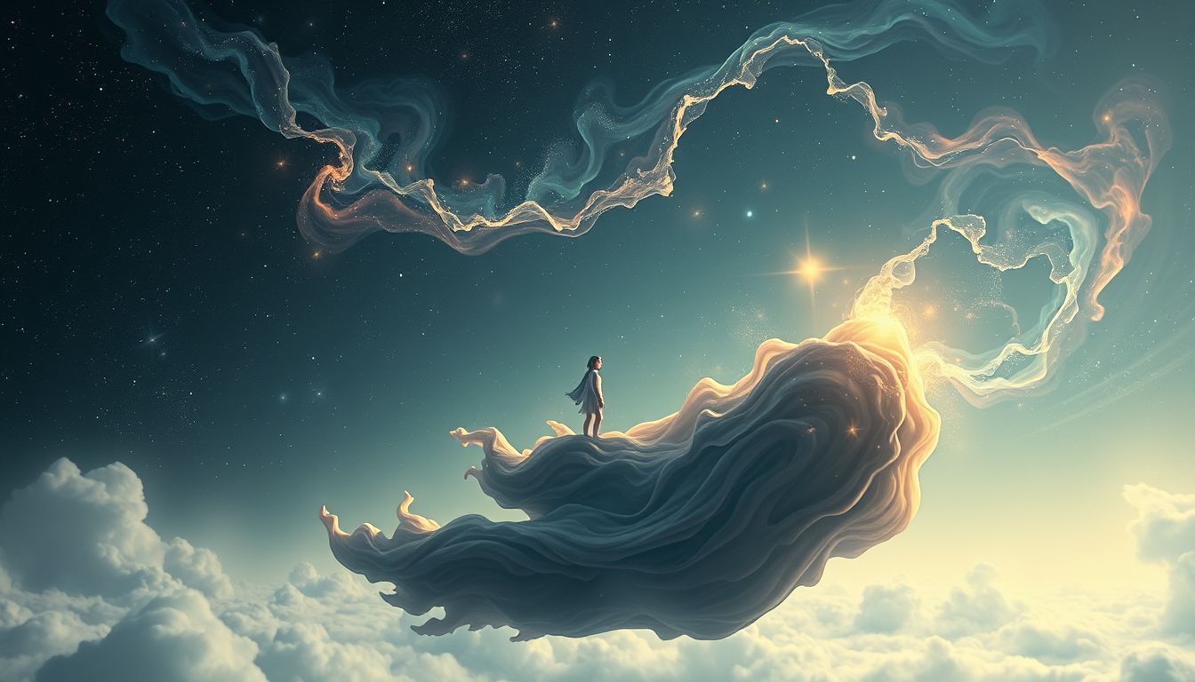 Ein Wanderbursche auf Schiff symbolisiert Lebensreise und Veränderung.