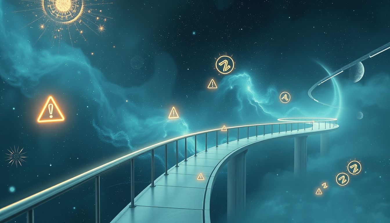 Warnschilder an Reeling symbolisieren im Traum Schutz vor Risiken.