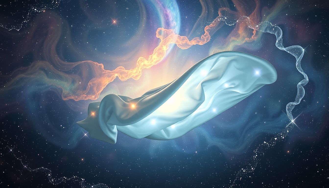 Eine fliegende Elektrodecke symbolisiert Freiheit und technologische Leichtigkeit.