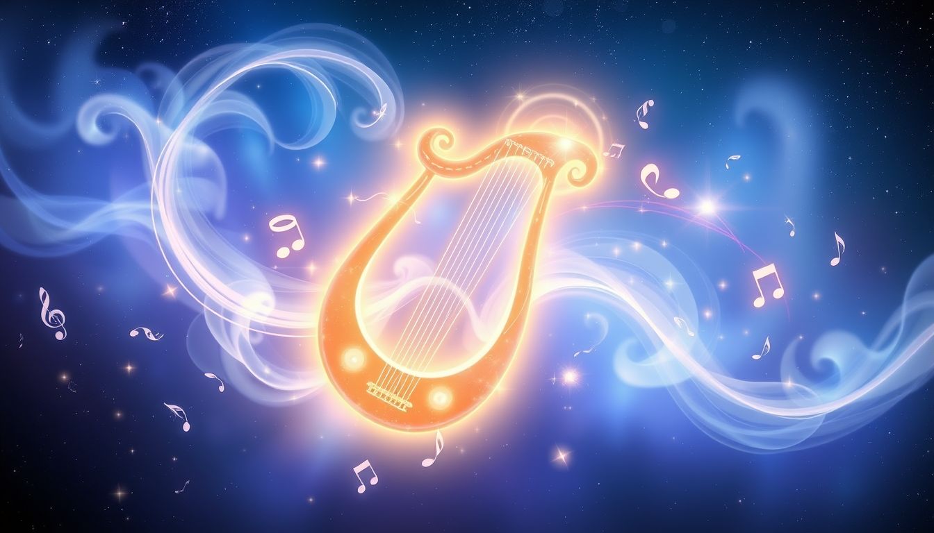 Eine heilende Leier im Traum symbolisiert emotionale Heilung und Harmonie.