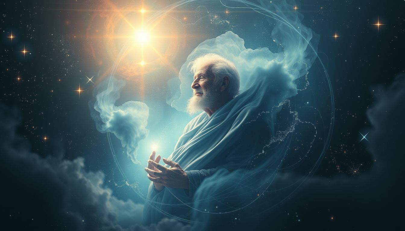 Ein älterer Mensch träumt vom Märtyrer als Symbol der Weisheit.