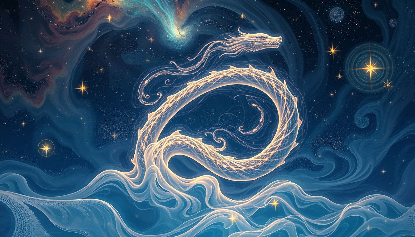 Eine gekrümmte Schlange symbolisiert verborgene Ängste und Transformation.