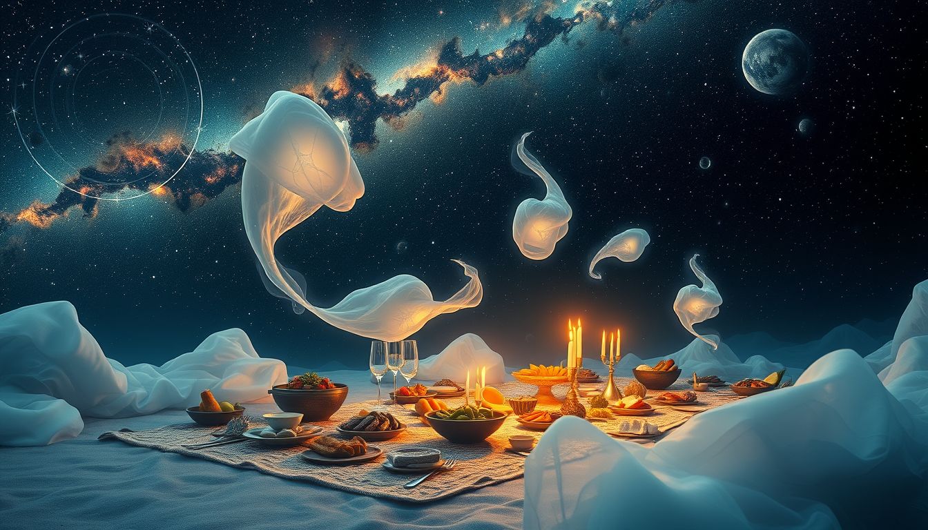 Ein Totenmahl im Freien symbolisiert oft Loslassen und Neubeginn.