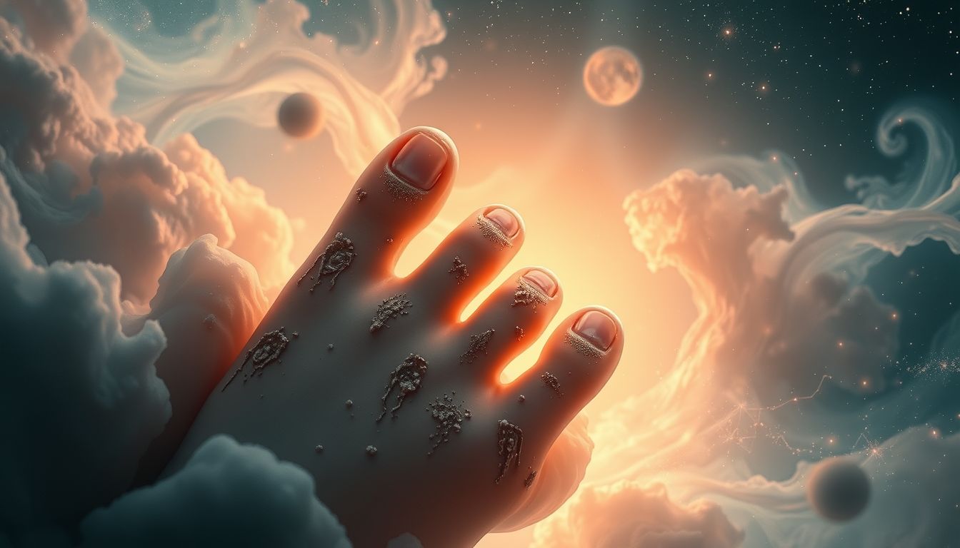 Schmutzige Fußnägel im Traum symbolisieren oft Vernachlässigung der Selbstfürsorge.