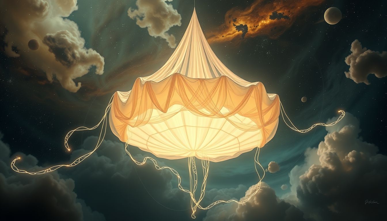 Eine selbstöffnende Markise symbolisiert Schutz und spontane Sicherheit im Traum.