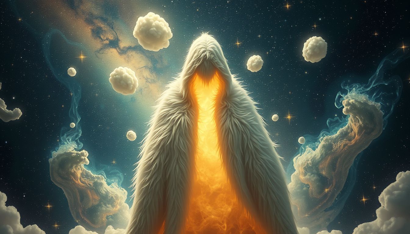 Ein zu großer Kuppelfellmantel symbolisiert Überforderung und Schutzbedürfnis.