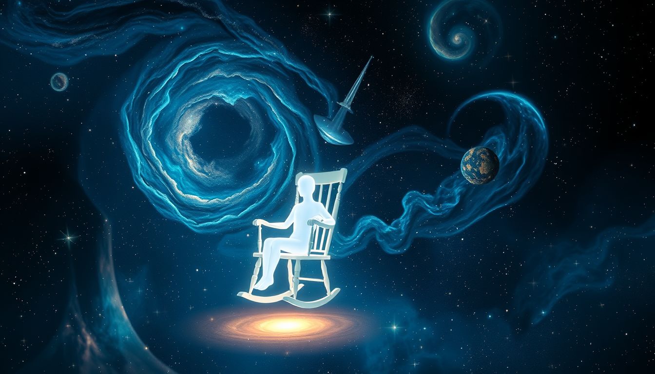 Ein anderer im Schaukelstuhl symbolisiert Kontrollverlust oder Fremdbestimmung.