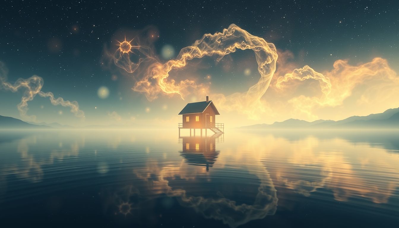 Der Traum von einer Hütte am See symbolisiert innere Ruhe.