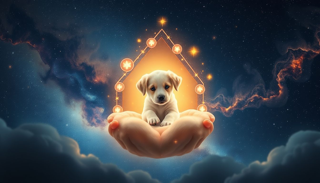 Ein Welpe im Haus symbolisiert Wärme, Familie und neues Glück.