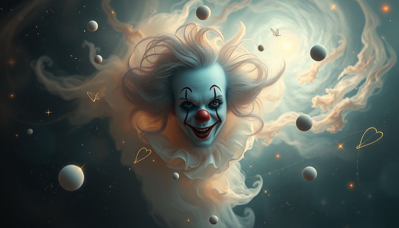 Ein verschwindender Clown symbolisiert verborgene Ängste im Traum.