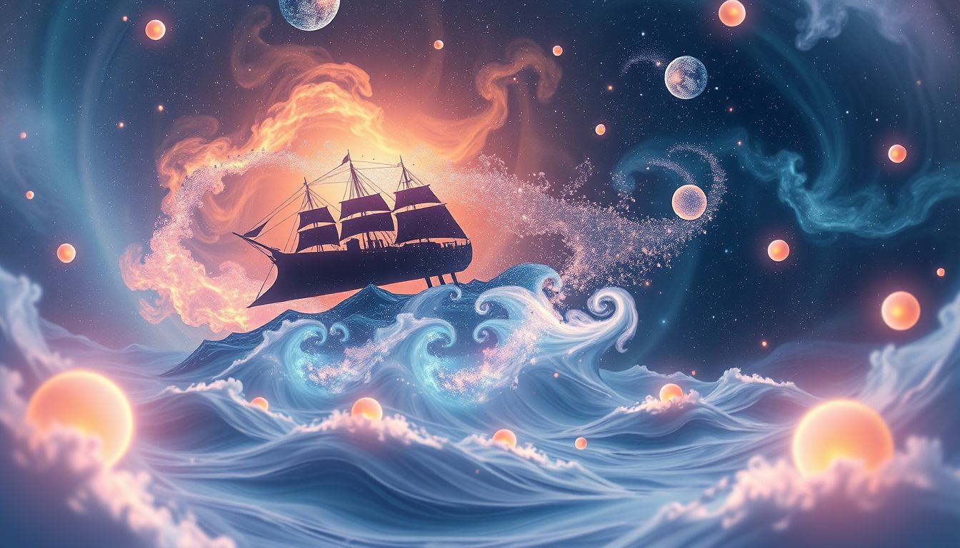 Schwindel auf Schiff symbolisiert Unsicherheit auf Lebensreise.