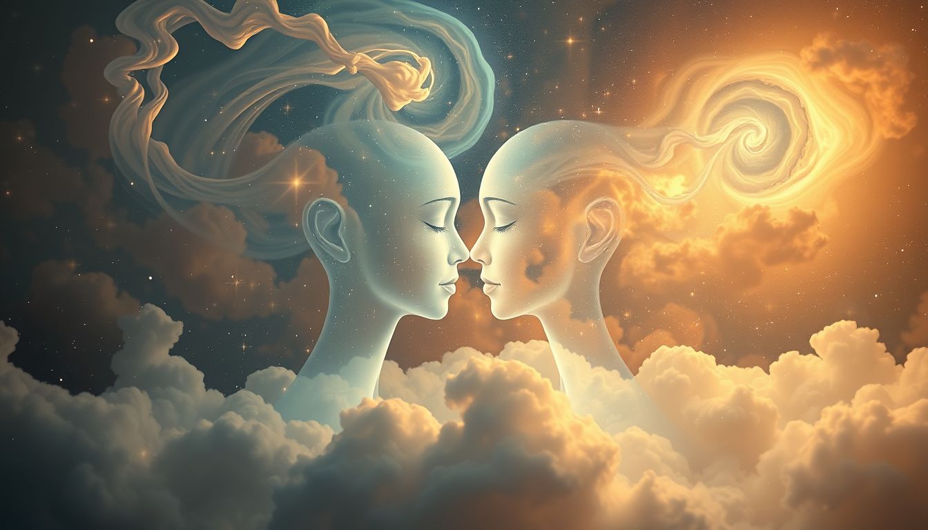 Der weinende Doppelgänger symbolisiert verdrängte Trauer und Selbstreflexion.