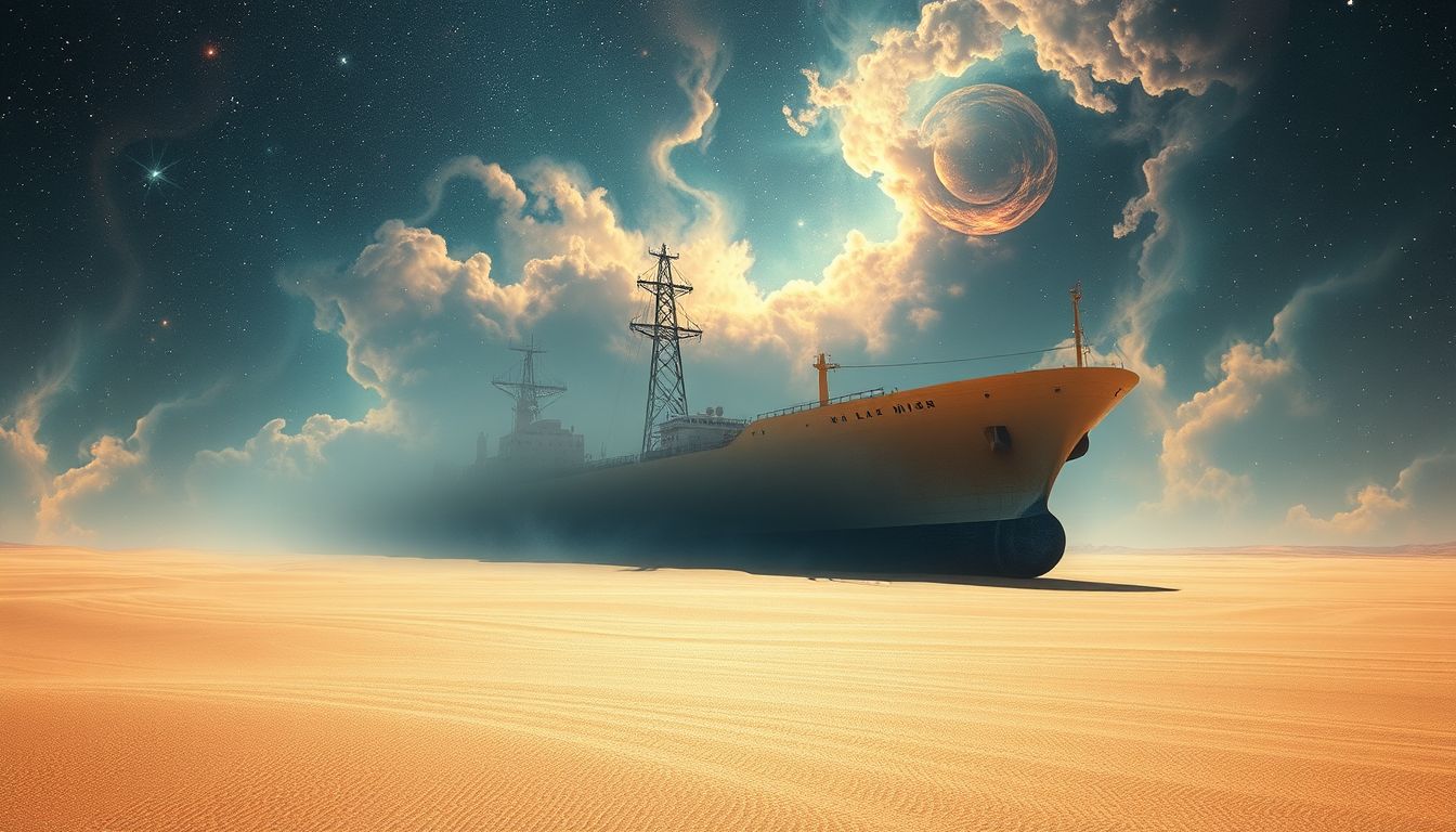 Ein Frachter auf Grund steht für festgefahrene Lebenssituationen.