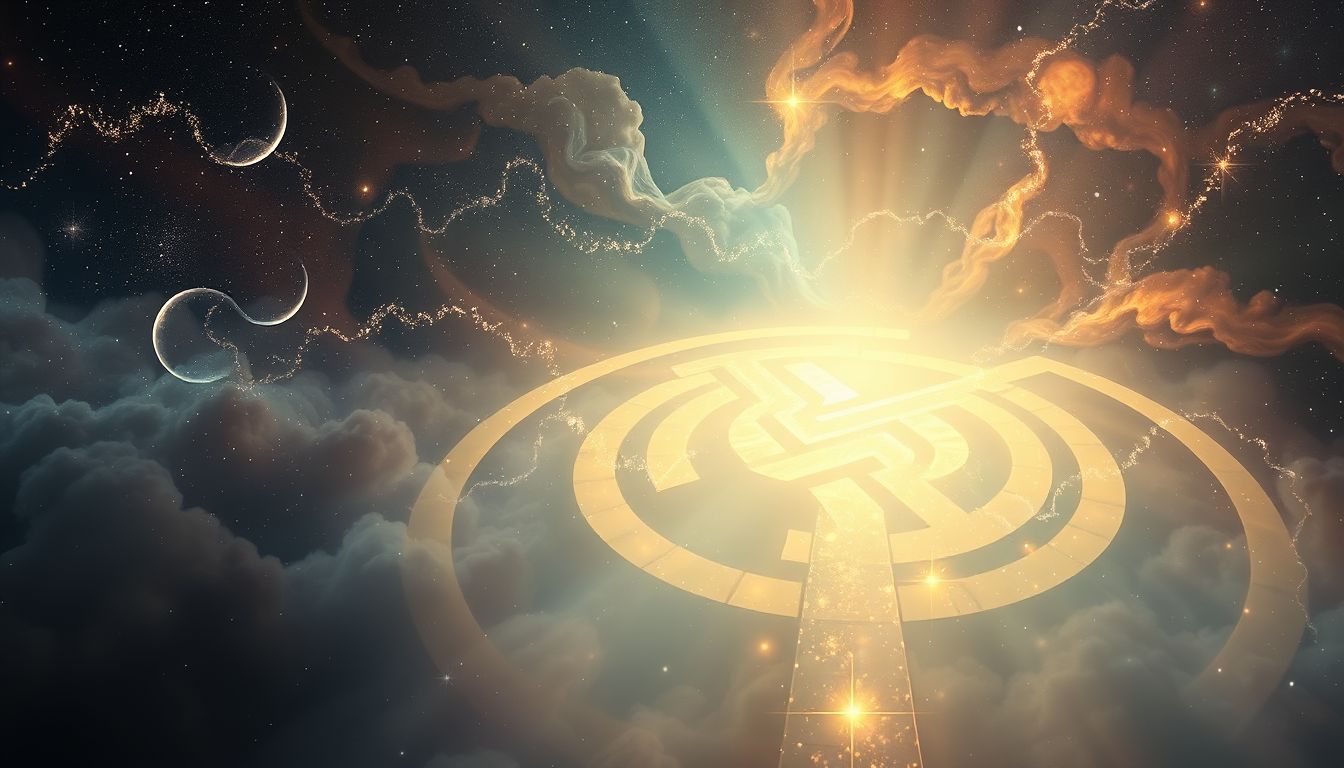 Ein Labyrinth symbolisiert oft innere Verwirrung und Selbstfindung.