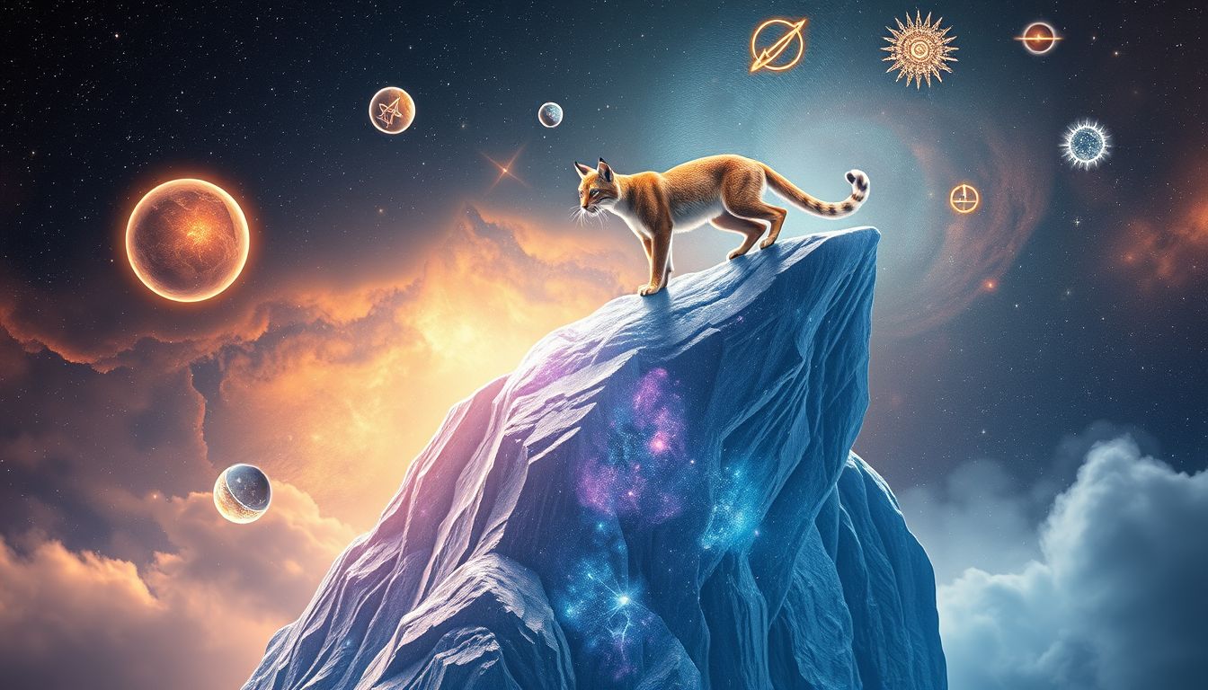 Ein kletternder Luchs symbolisiert mutigen Ehrgeiz und unbezwingbaren Willen.