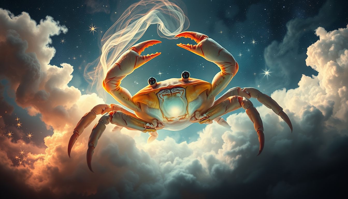 Eine kämpfende Krabbe symbolisiert innere Stärke und Durchsetzungsvermögen.