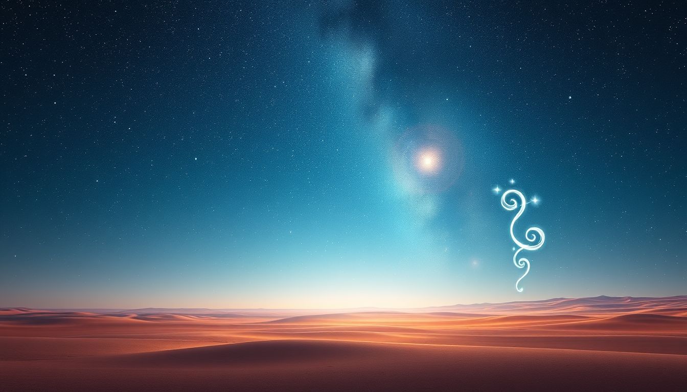 Die klare Steppe symbolisiert spirituelle Klarheit und universelle Verbundenheit.