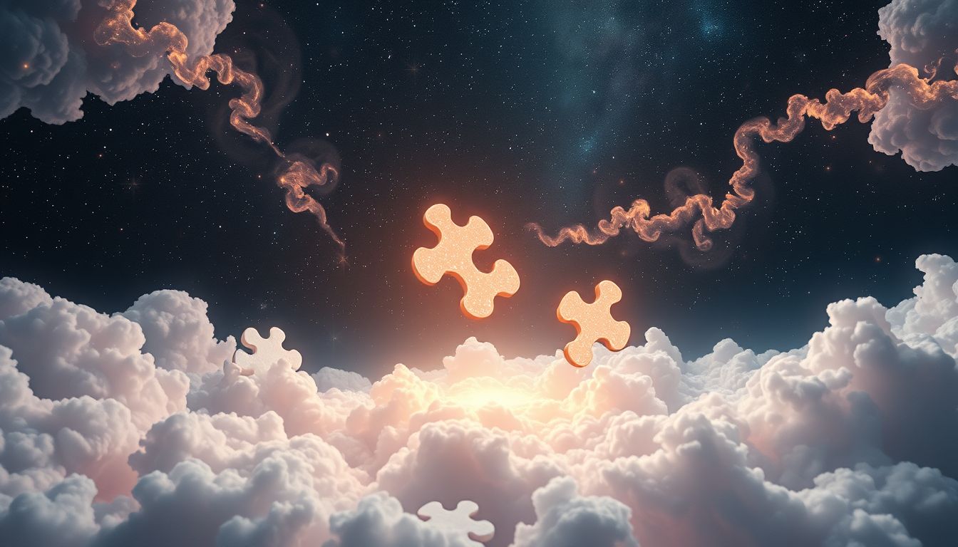 Fünf Traumdeutungen zeigen Puzzle als Lösung innerer Konflikte.