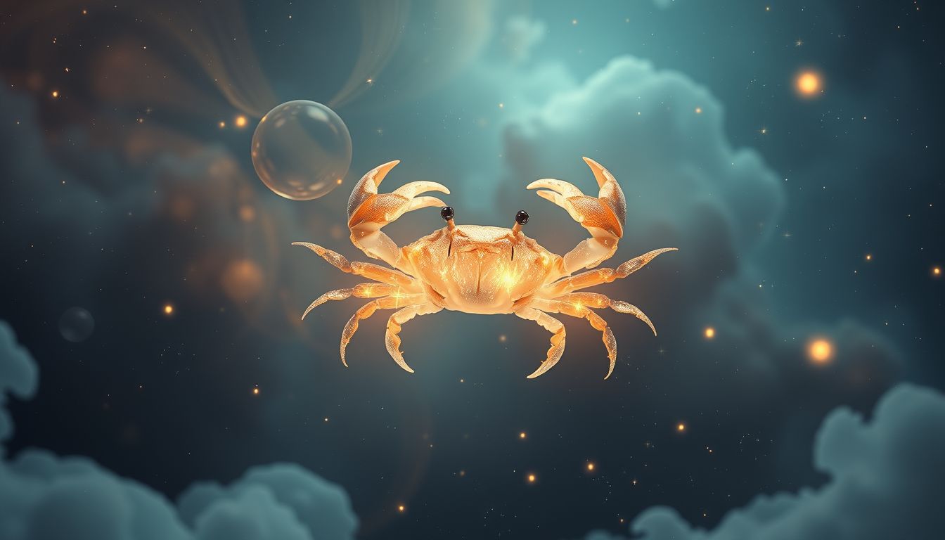 Eine kleine Krabbe symbolisiert oft verborgene Ängste und Vorsicht.