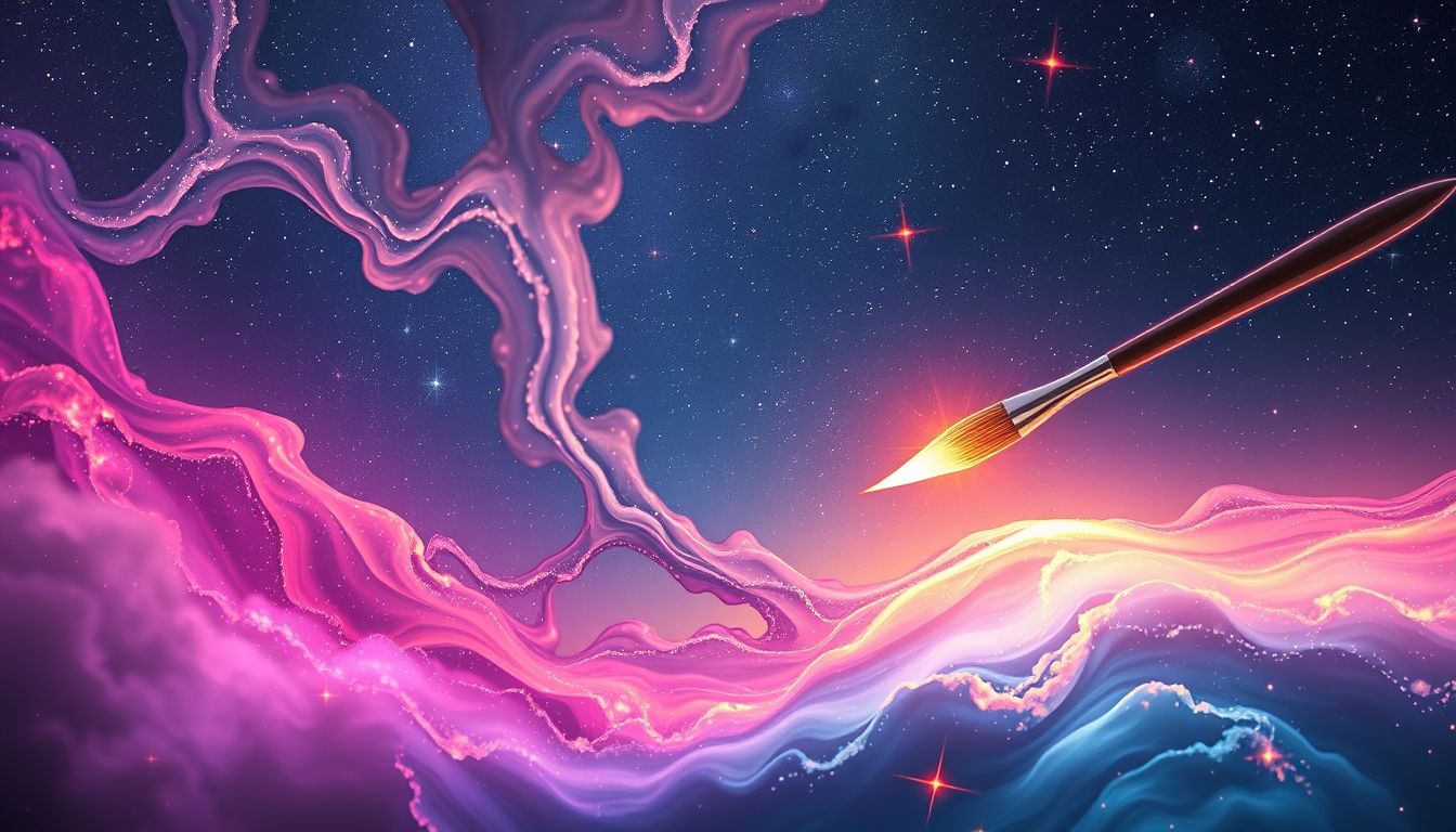 Mit Pinsel malen symbolisiert schöpferische Kraft und innere Manifestation.