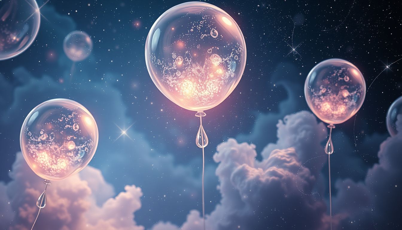 Platzende Wasserballons symbolisieren emotionale Spannungen und Befreiung.