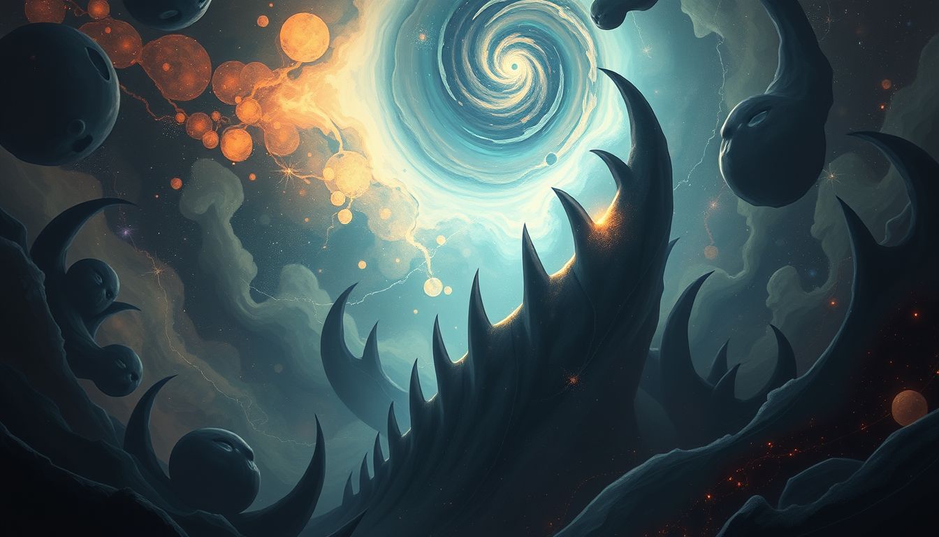 Ein schwarzer Stockzahn symbolisiert verborgene Ängste und Verluste.