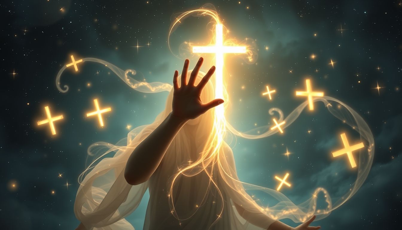 Eine ungewöhnliche Bekreuzigungsgeste symbolisiert innere Konflikte und Zweifel.