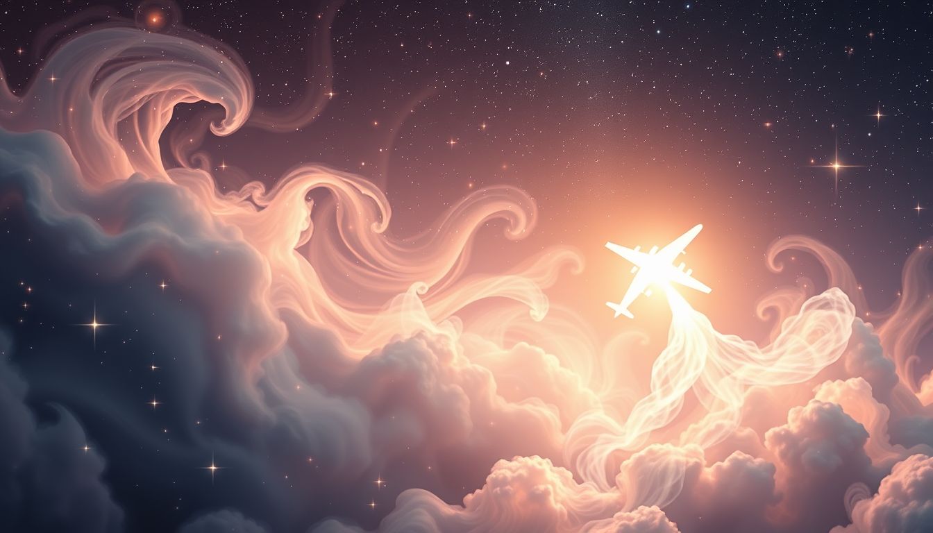 Das Niederlassen im Flugzeug symbolisiert Aufstieg und hohe Ambitionen.