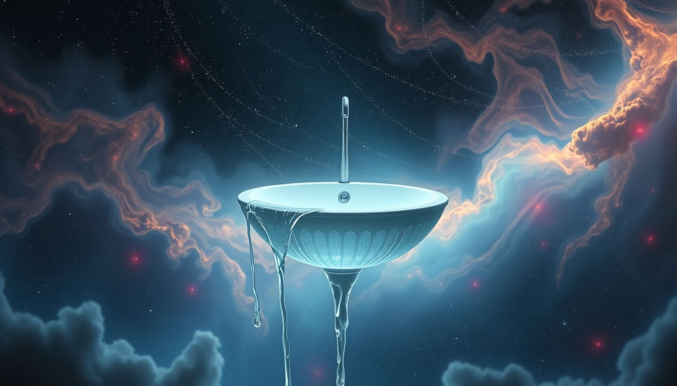 Ein Spülbecken an ungewöhnlichem Ort symbolisiert ungewohnte Lebenssituationen.