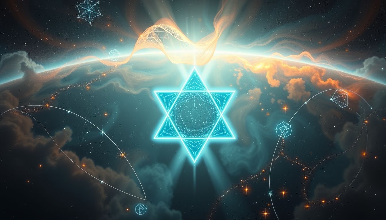 Ein leuchtendes Fünfeck symbolisiert Harmonie und spirituelle Erleuchtung.