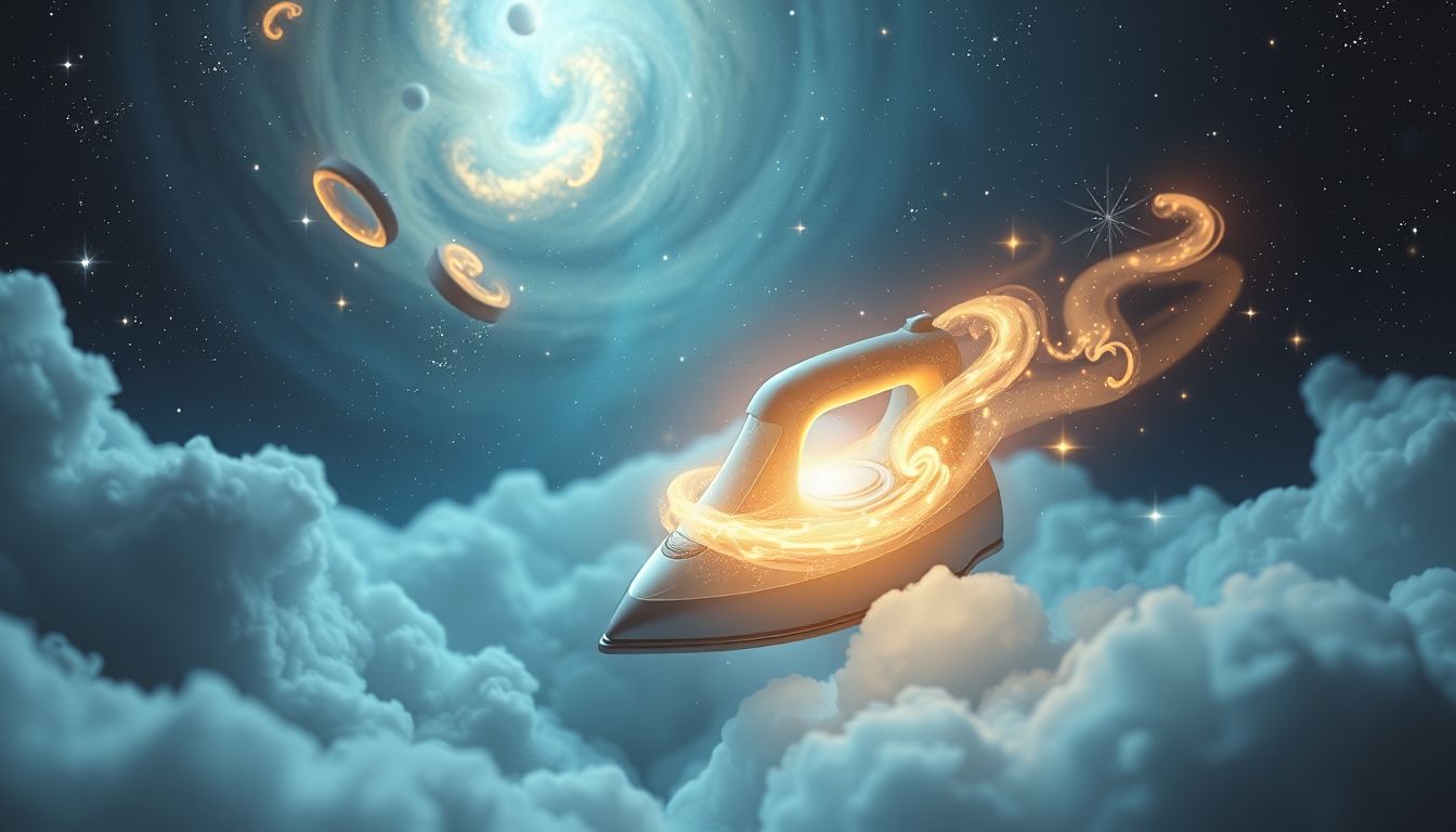 Das Wegwerfen eines Brenneisens symbolisiert das Loslassen alter Gewohnheiten.