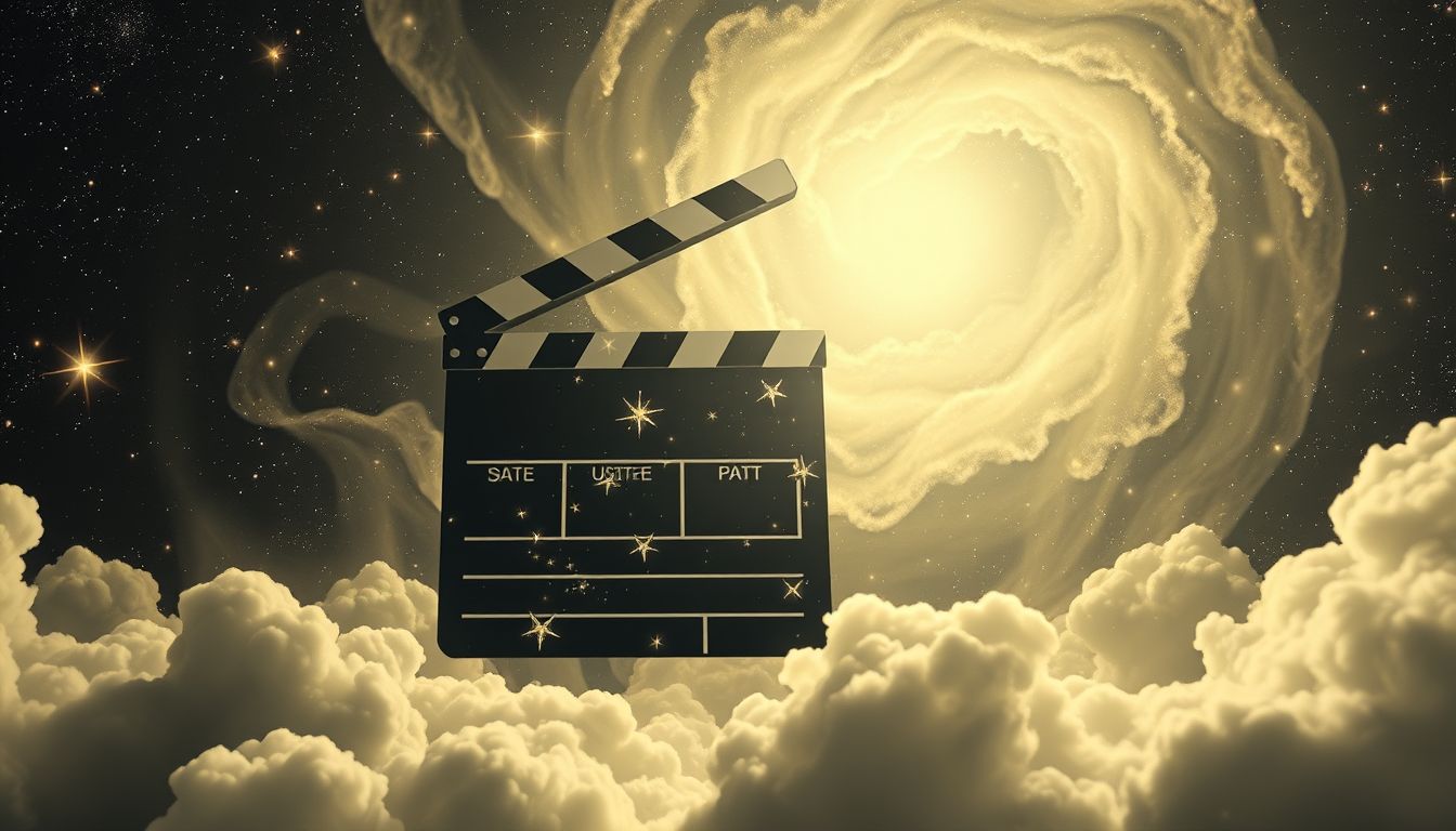 Die schwarzweiße Filmklappe symbolisiert den Beginn kreativer Lebensabschnitte.