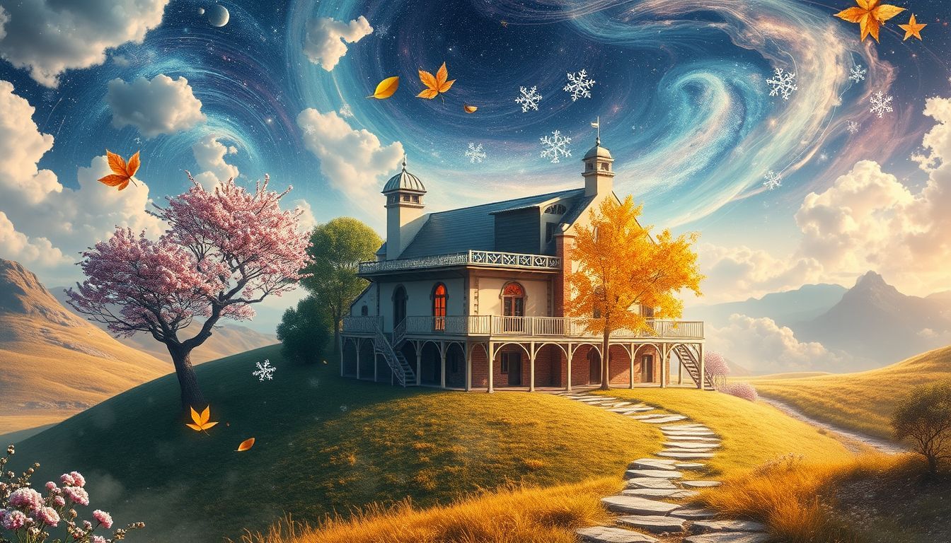 Die Hacienda zeigt Jahreszeitenwechsel als Symbol innerer Wandlung.