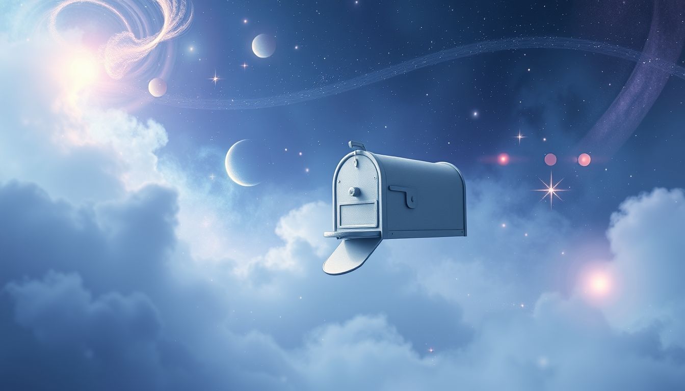 Ein namenloser Postkasten symbolisiert unerwartete, anonyme Botschaften im Traum.
