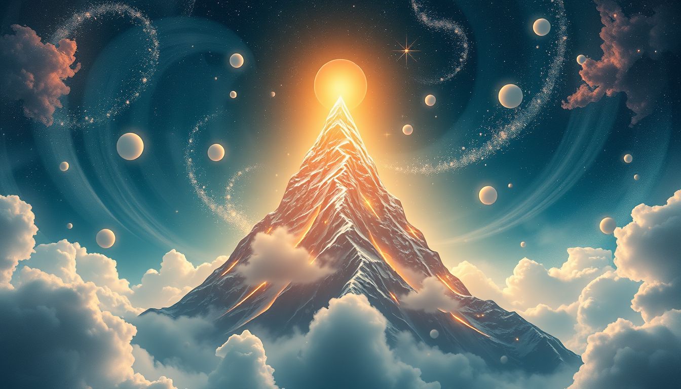 Ein steiler Bergaufstieg symbolisiert innere Stärke und Überwindung.