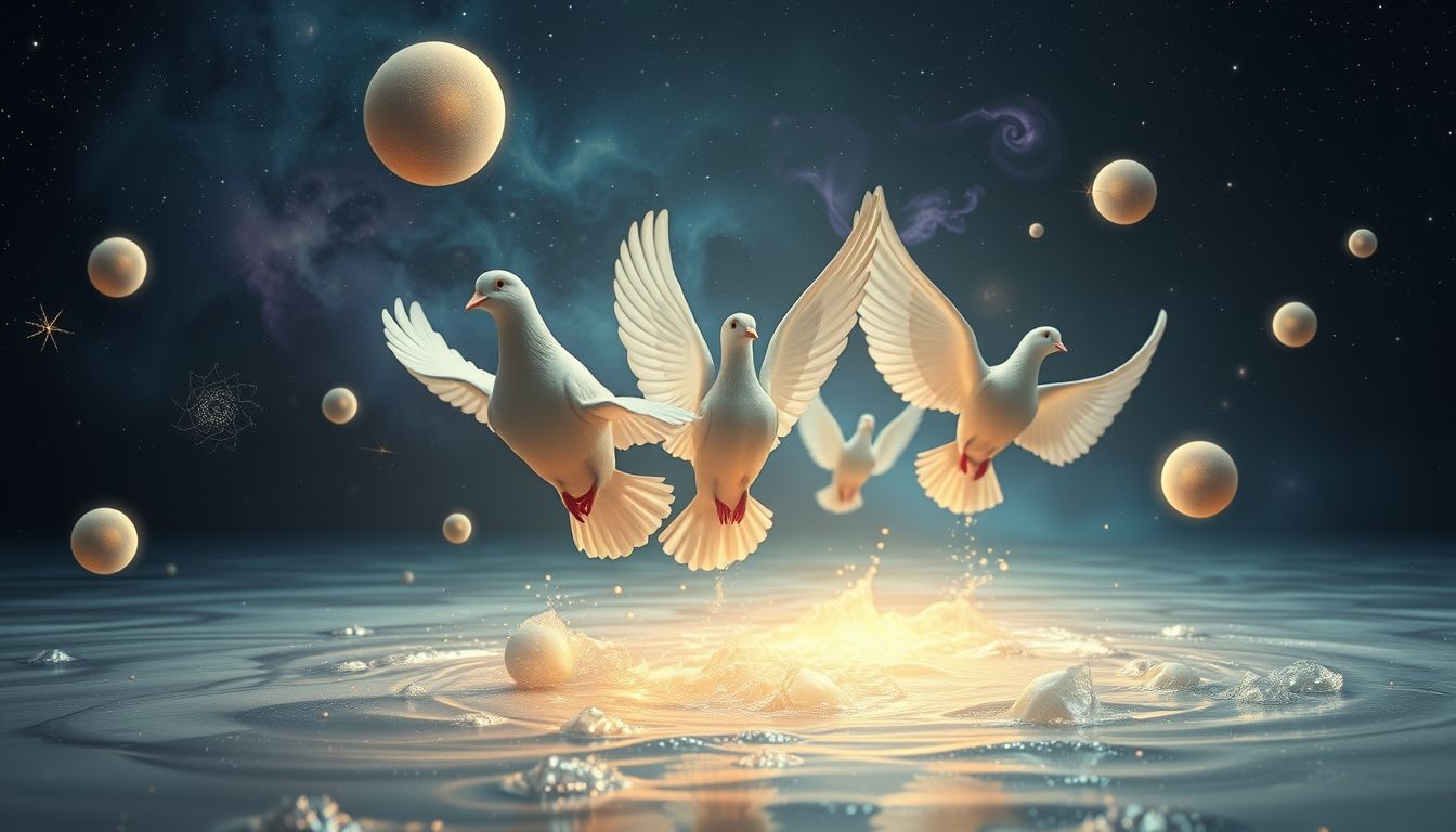 Tontauben aus Wasser symbolisieren unerwartete Herausforderungen im Leben.