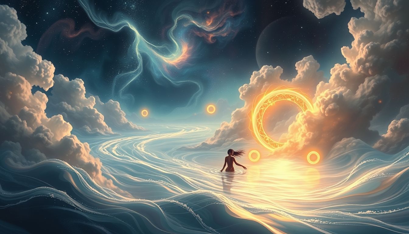 Im Fluss schwimmen symbolisiert emotionale Reinigung und Selbsterkenntnis.