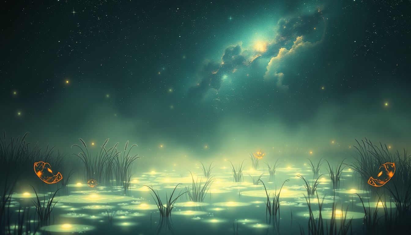 Moorleuchten symbolisieren im Traum oft innere Erleuchtung und Hoffnung.