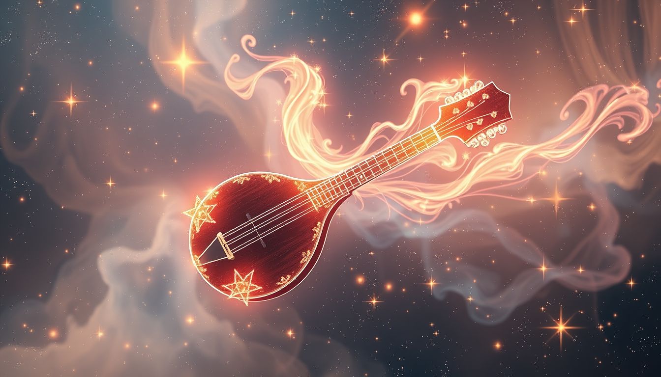 Eine Mandoline als Waffe symbolisiert kreative Konfliktlösung im Traum.