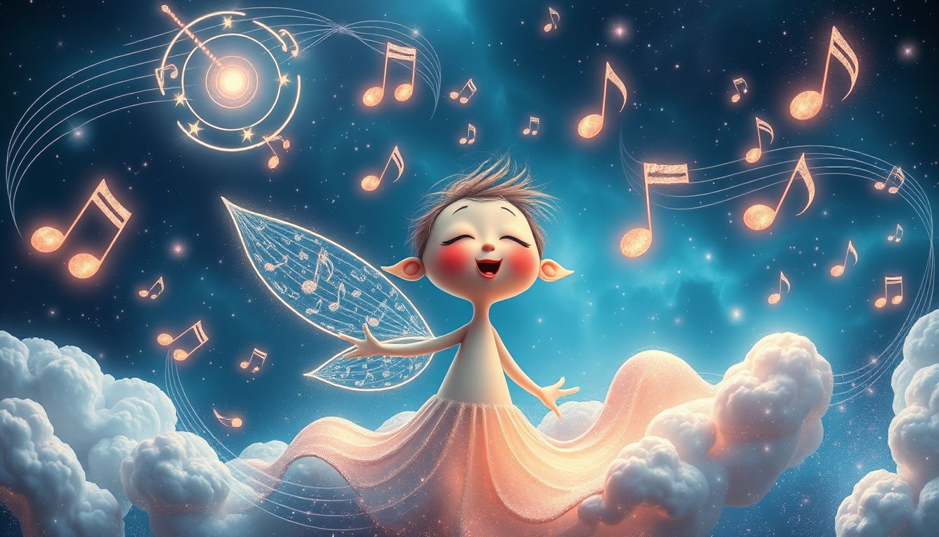 Ein singender Witzbold symbolisiert Freude trotz Herausforderungen im Traum.