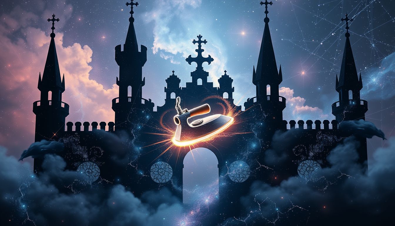 Ein im Schloss gefundenes Brenneisen symbolisiert verborgene Macht.