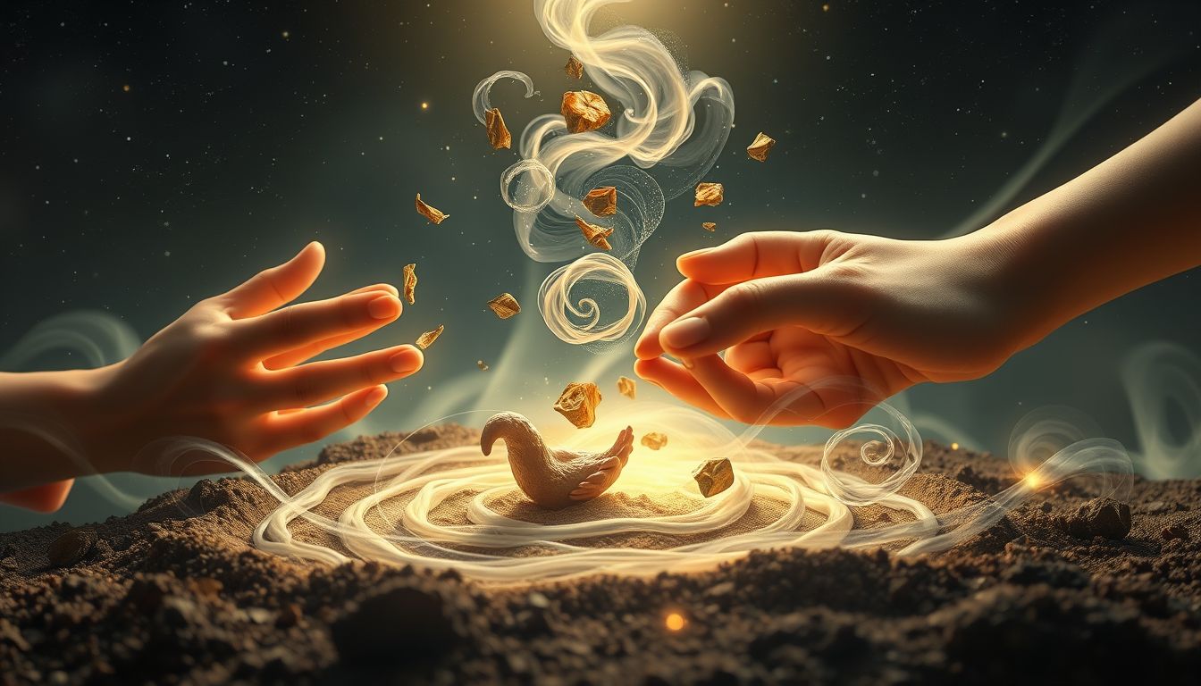 Das Umgraben des Komposthaufens symbolisiert inneren Wandel und Neubeginn.