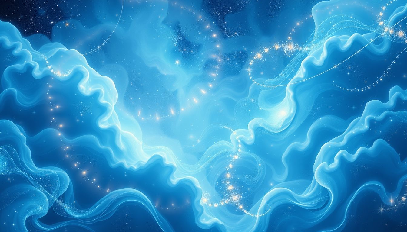 Blauer Brokat im Traum symbolisiert innere Ruhe und harmonische Balance.