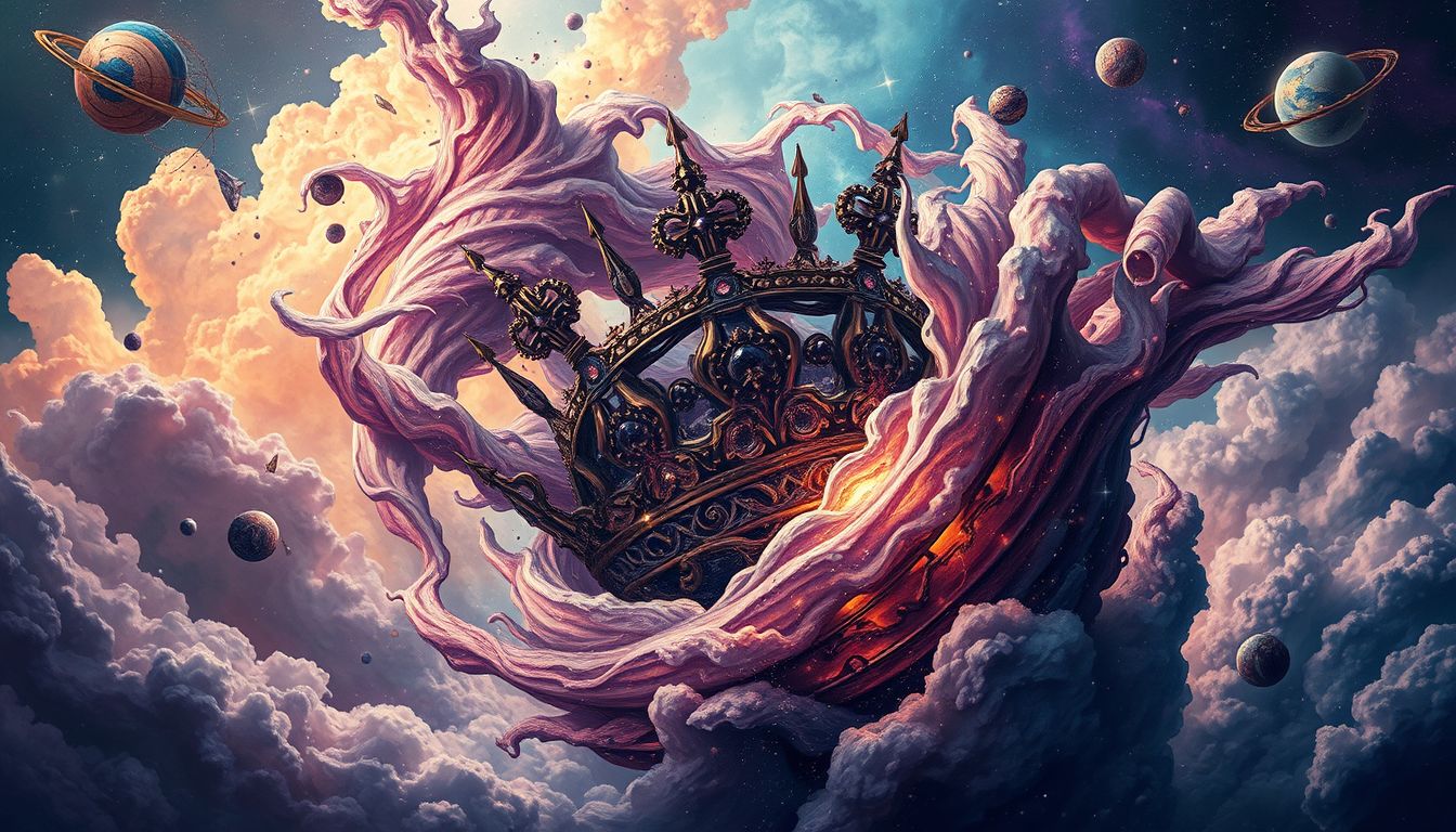 Ein verrückter König im Traum symbolisiert Machtmissbrauch und Chaos.