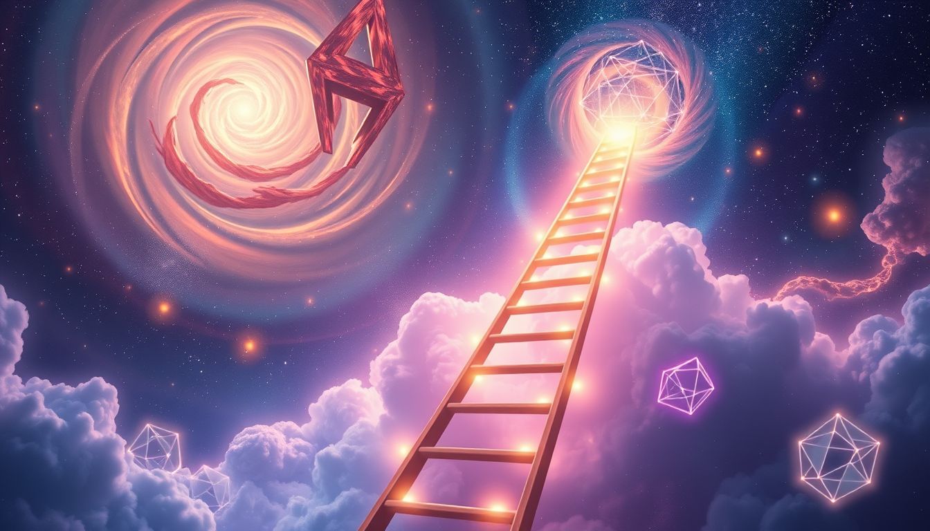 Leitern im Traum symbolisieren oft Fortschritt und persönliche Entwicklung.