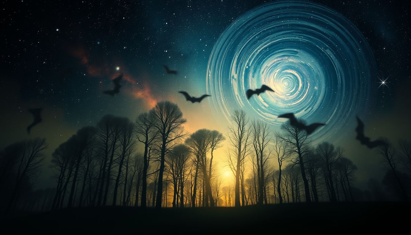 Verloren im Wald an Halloween symbolisiert innere Unsicherheit und Angst.