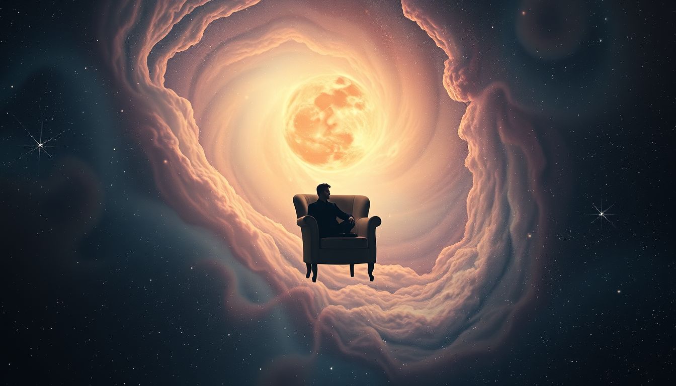 Auf einem Stuhl sitzen symbolisiert Stabilität und Kontrolle im Leben.