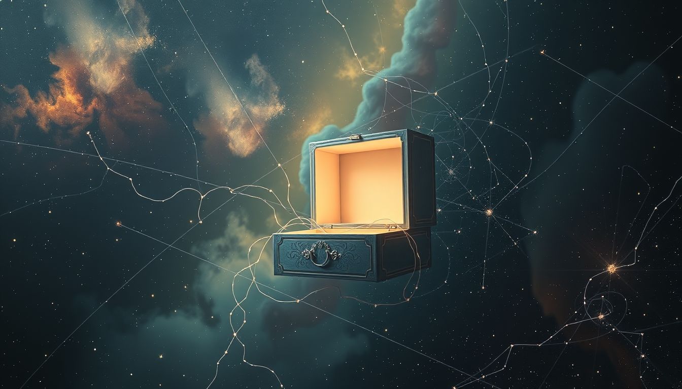 Ein leerer Nähkasten symbolisiert oft Verlust oder neue Anfänge.